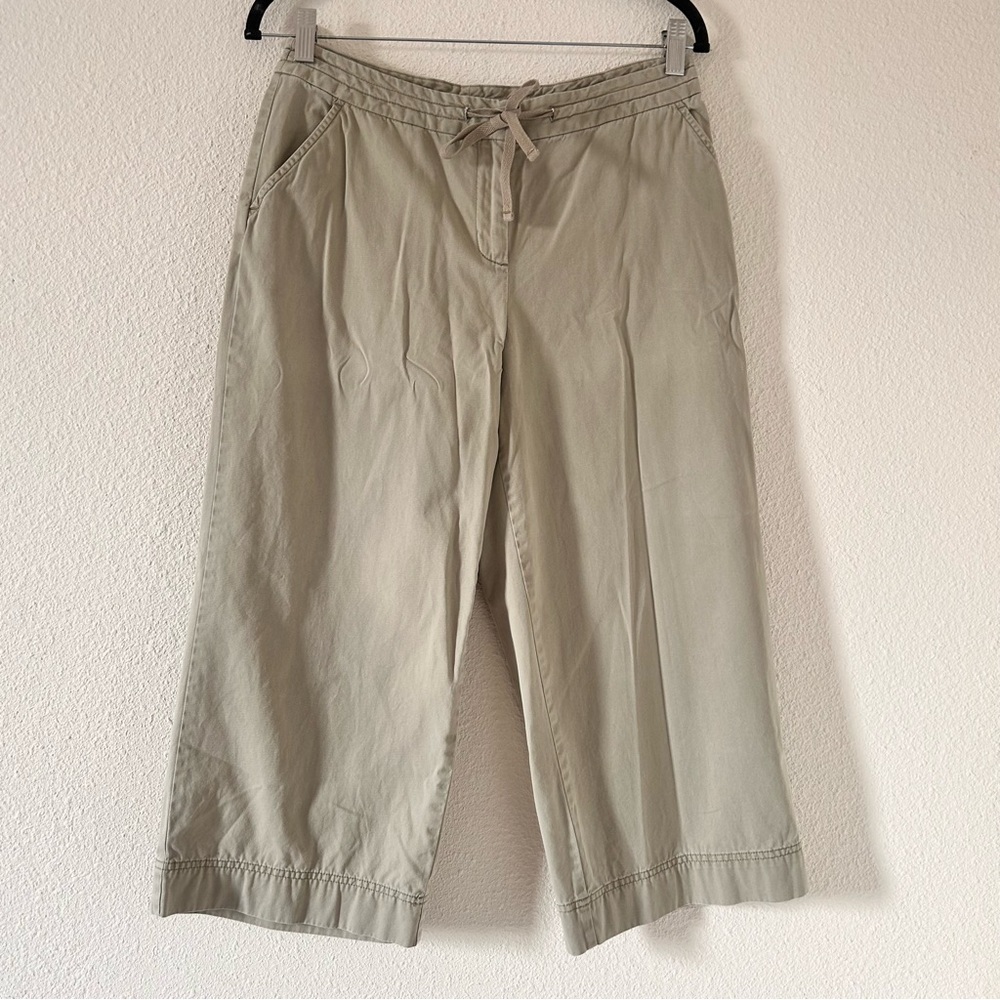J. Jill Straight Leg Capri Pants Khaki Cream Color women Size 8P